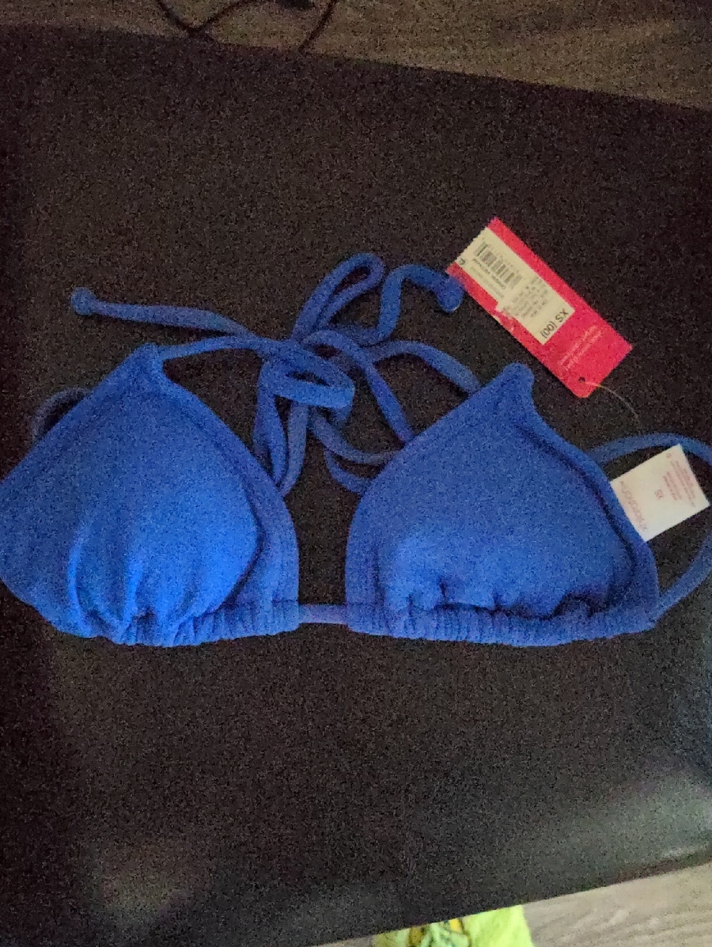 Xs Solid Royal Blue Triangle Bikini Top Bathing Suit Pool Ocean Swim Lounge Sun